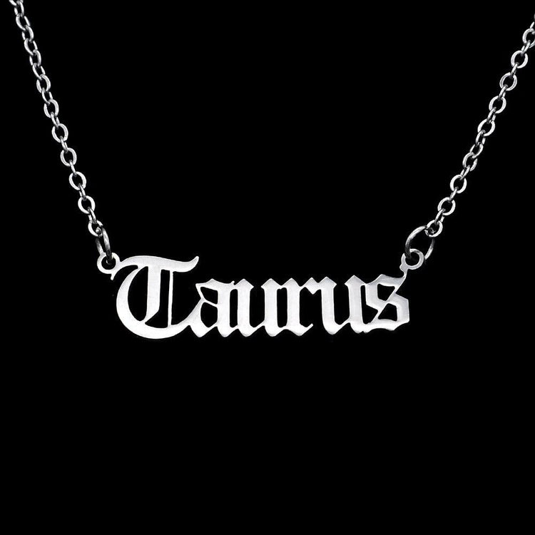 Zodiac 'Old English Style' Necklace - Soulology.Club