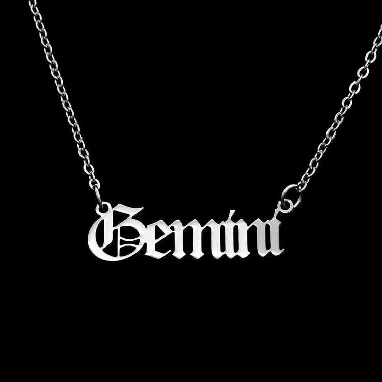 Zodiac 'Old English Style' Necklace - Soulology.Club