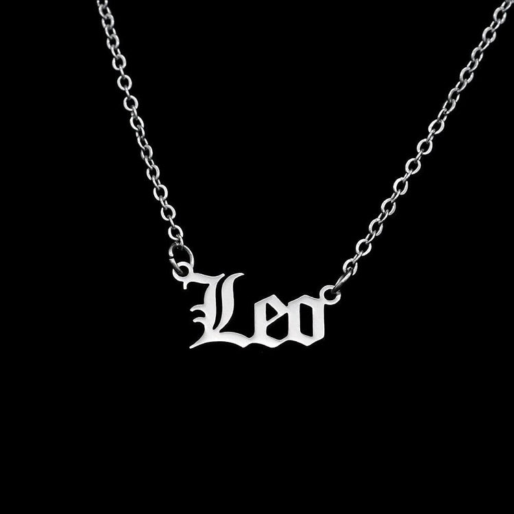 Zodiac 'Old English Style' Necklace - Soulology.Club