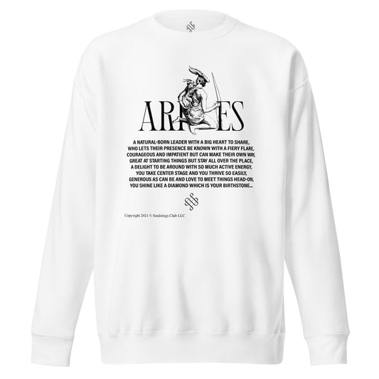 White Aries Unisex Zodiac Sweatshirt