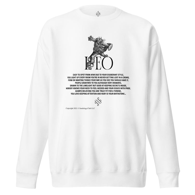 White Leo Unisex Zodiac Sweatshirt