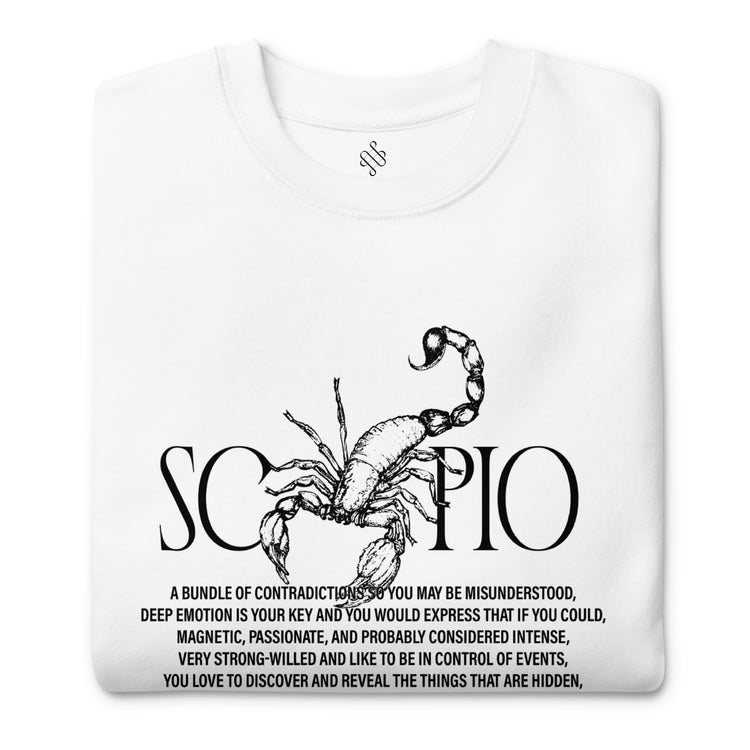 White Scorpio Unisex Premium Sweatshirt