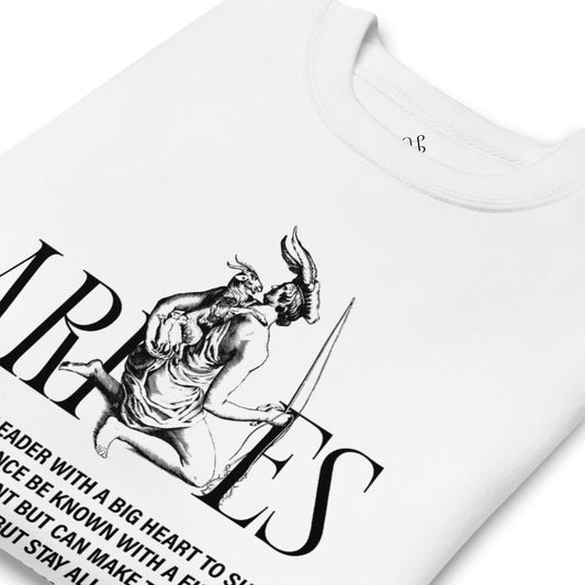 White Aries Unisex Zodiac Sweatshirt