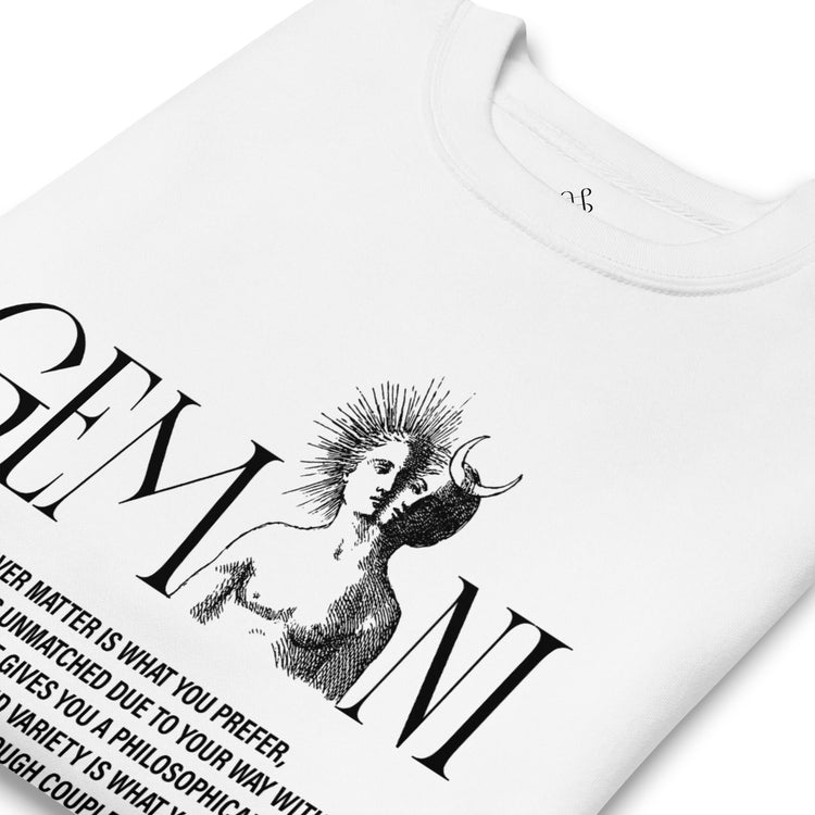 White Gemini Unisex Zodiac Sweatshirt