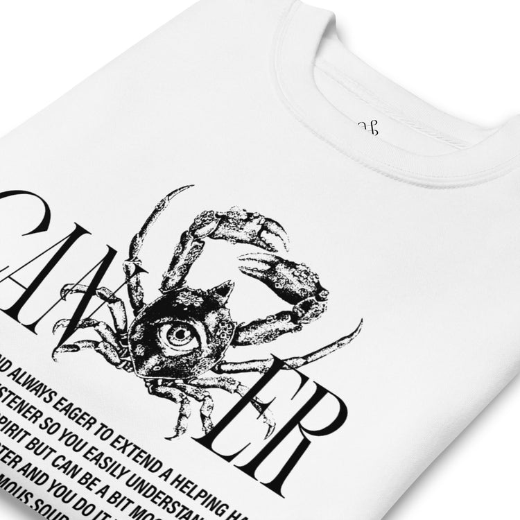 White Cancer Unisex Zodiac Sweatshirt
