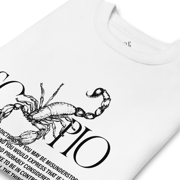 White Scorpio Unisex Premium Sweatshirt