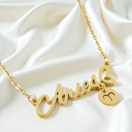 Zodiac Cursive Nameplate