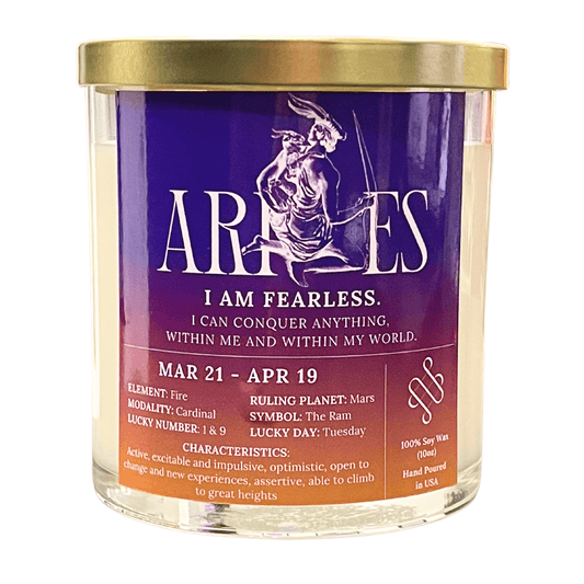 Aries Affirmation Crystal Candle