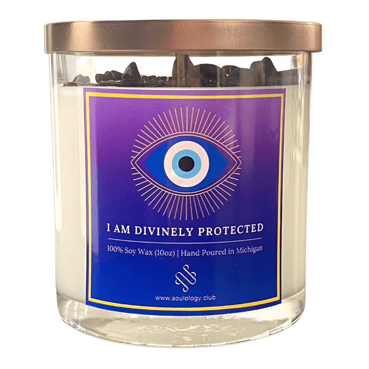Evil Eye Crystal Candle - Protection