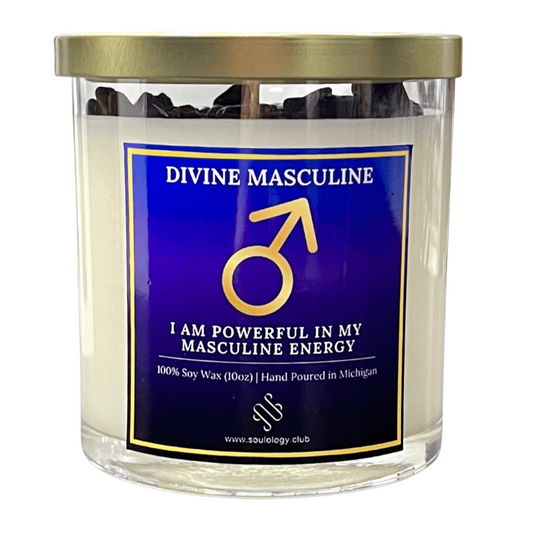 divine masculine crystal manifestation candle