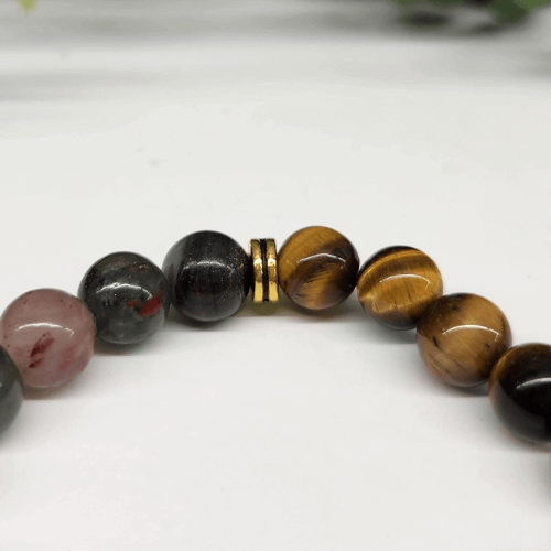 Abundance Crystal Bracelet - Green Jade/Tiger's Eye/Bloodstone