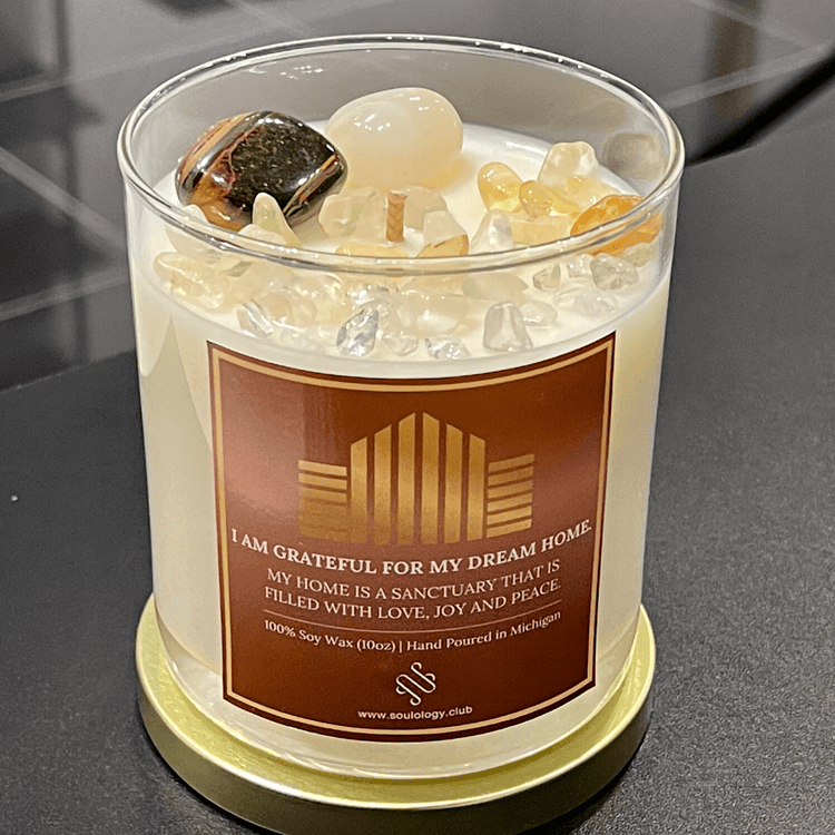 *NEW Manifesting My Dream Home Crystal Candle