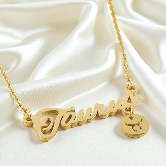 Zodiac Cursive Nameplate