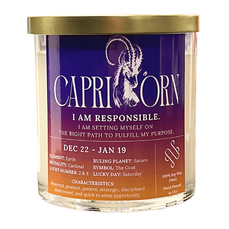 Capricorn Affirmation Crystal Candle