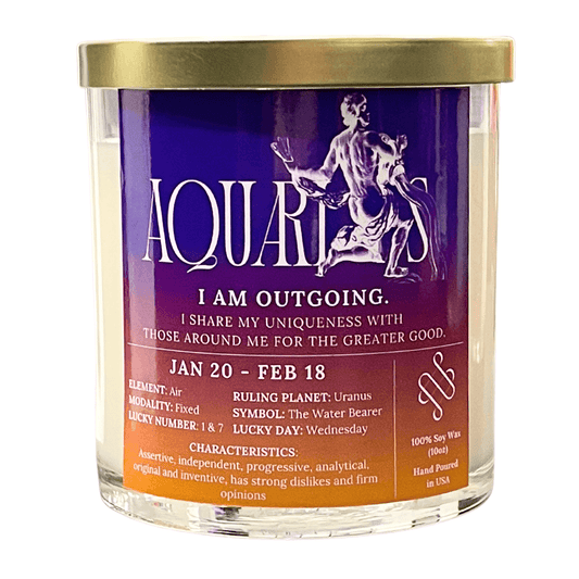 aquarius zodiac candle