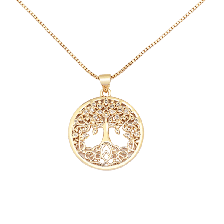 Tree of Life Necklace w/ Cubic Zircons