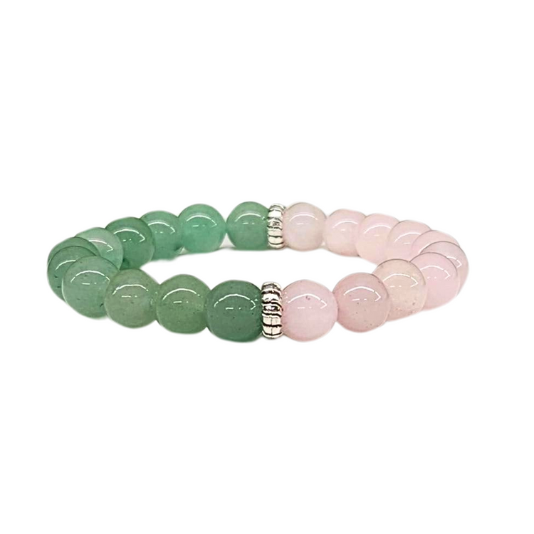 Fertility Crystal Bracelet - Green Aventurine & Rose Quartaz