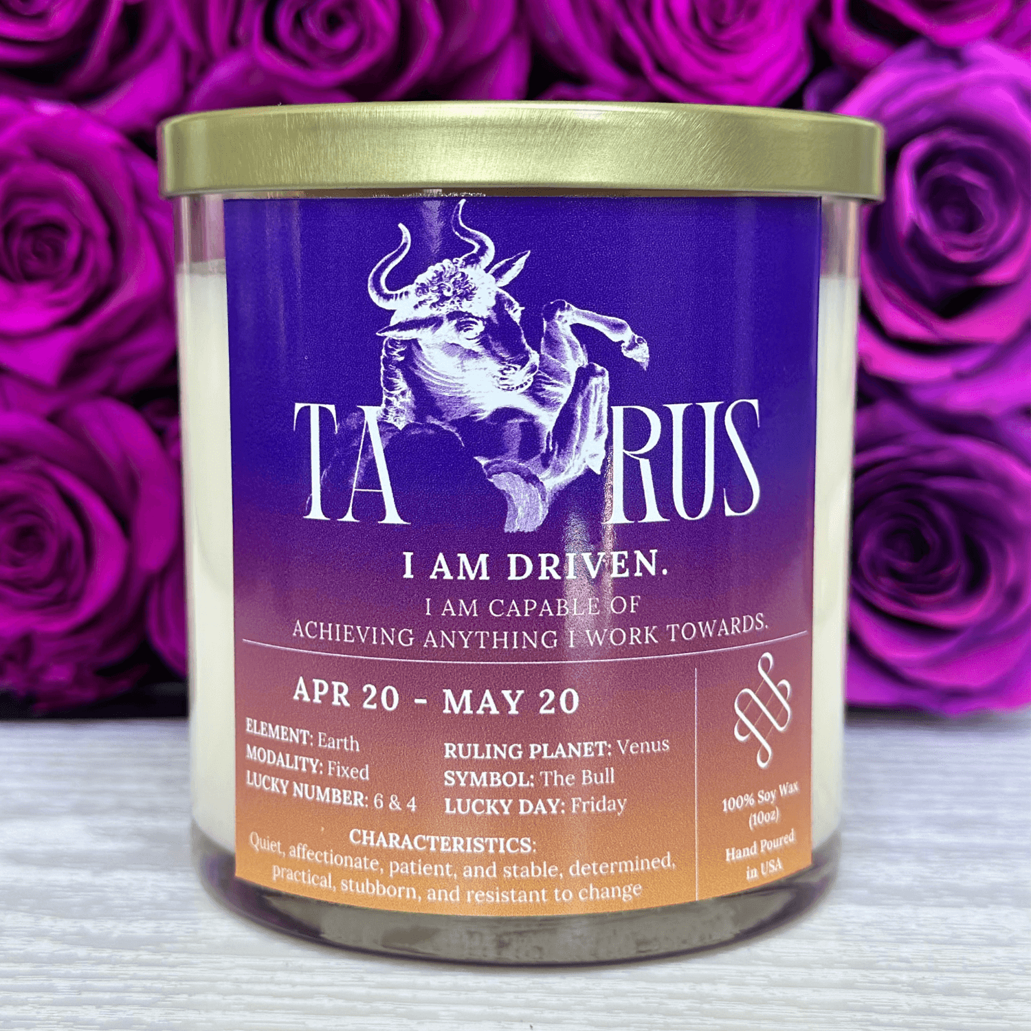 taurus zodiac candle