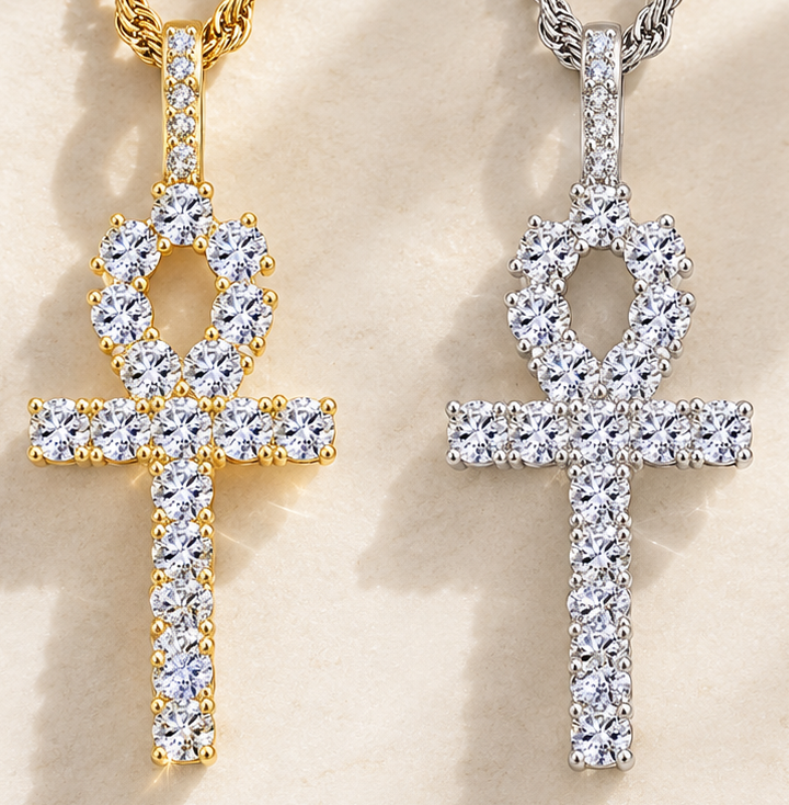 Ankh Neckalce w/ Cubic Zircons