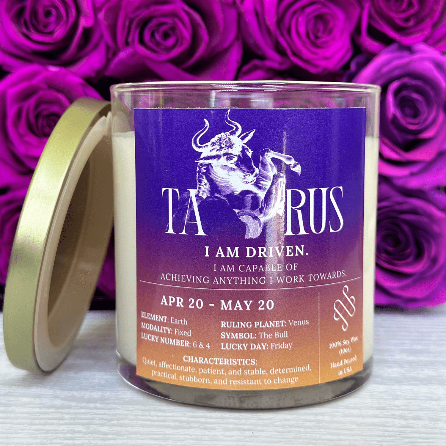 taurus zodiac candle