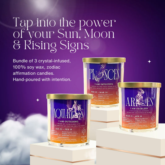 Sun, Moon & Rising Trio Candle Bundle