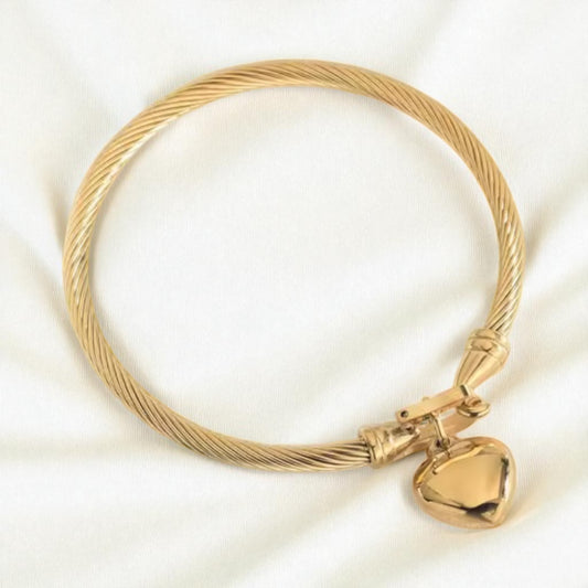 Gold Heart Bangle