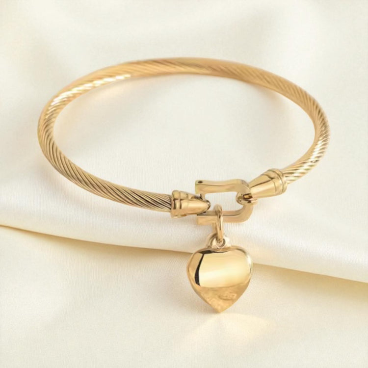 Gold Heart Bangle