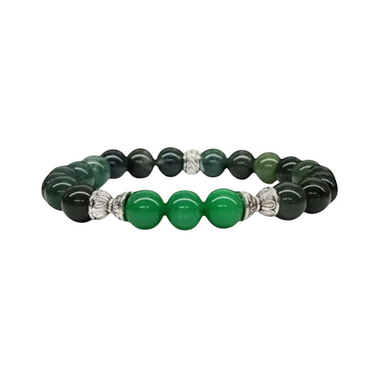 Manifesting Millions Crystal Bracelet - Green Jade | Moss Agate