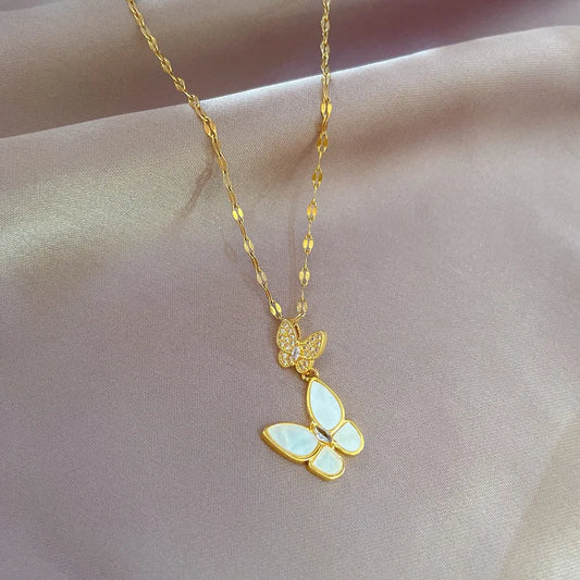 Double Butterfly Necklace