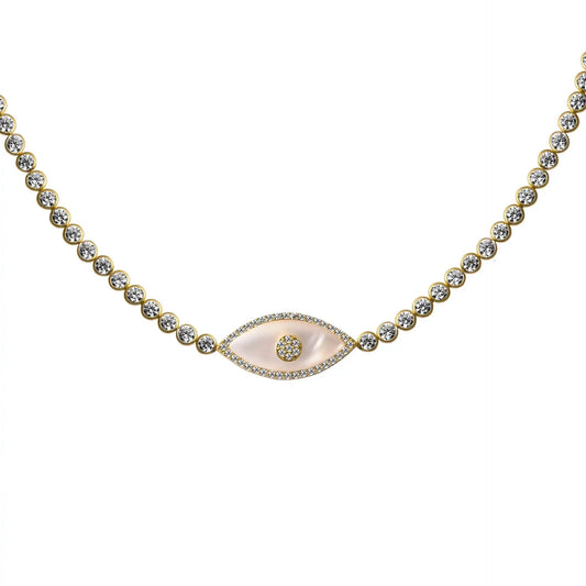 Evil Eye Choker w/ Cubic Zircons