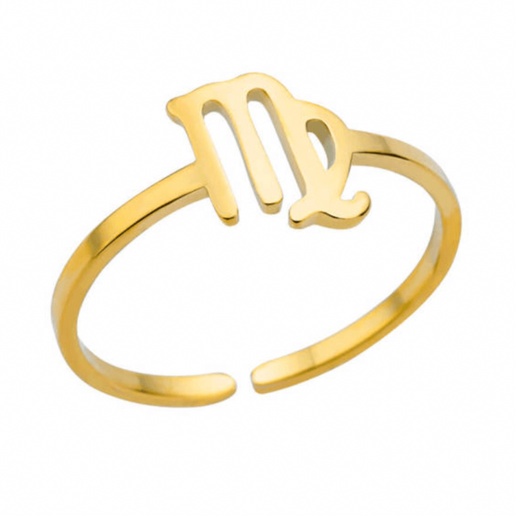 Zodiac Symbol Gold Ring
