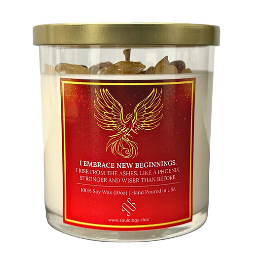 *NEW Phoenix Rising Crystal Affirmation Candle