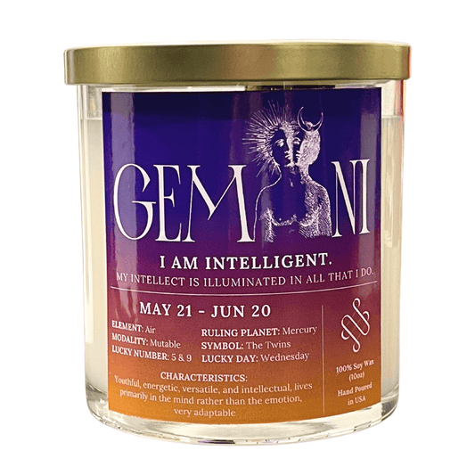 gemini zodiac candle