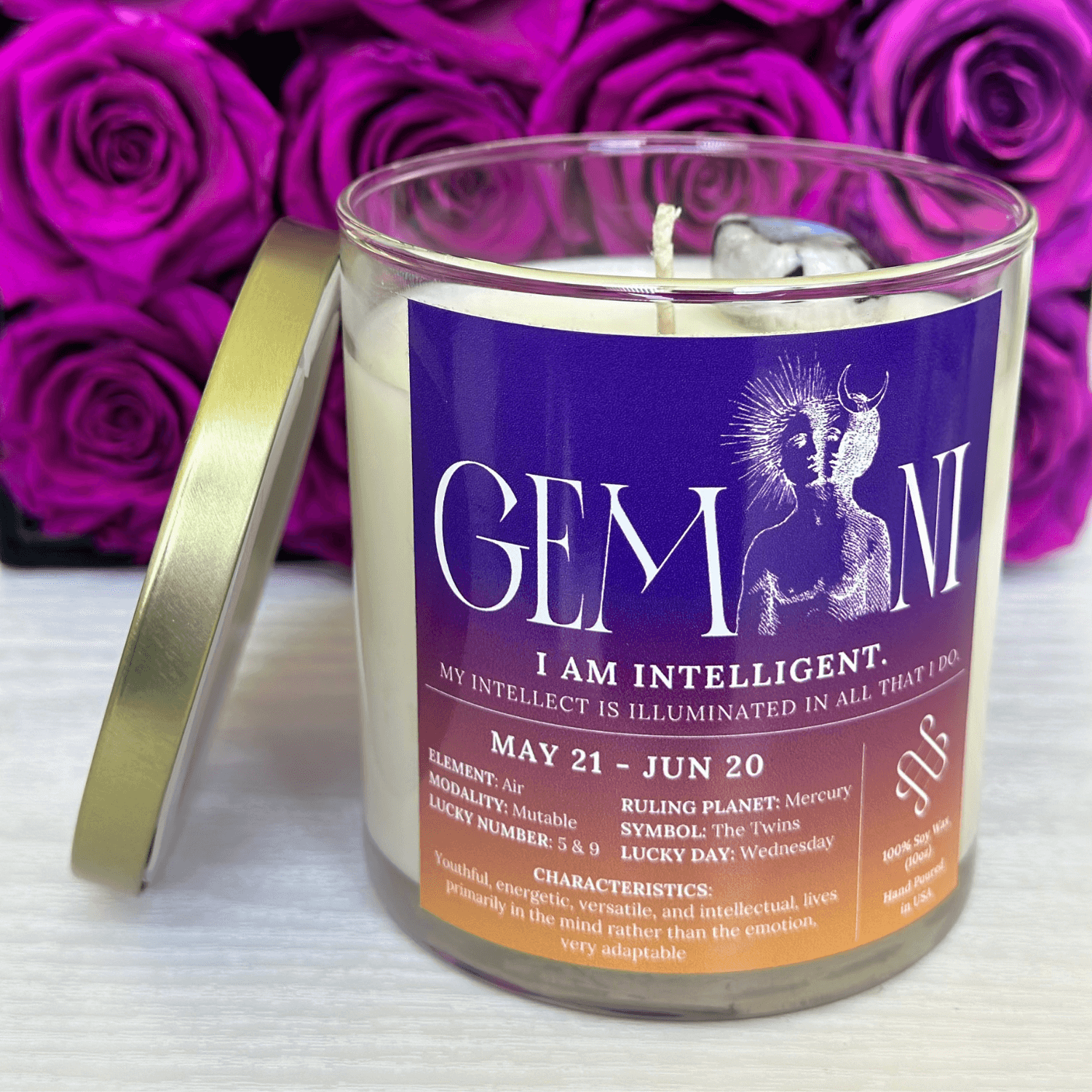 gemini zodiac candle