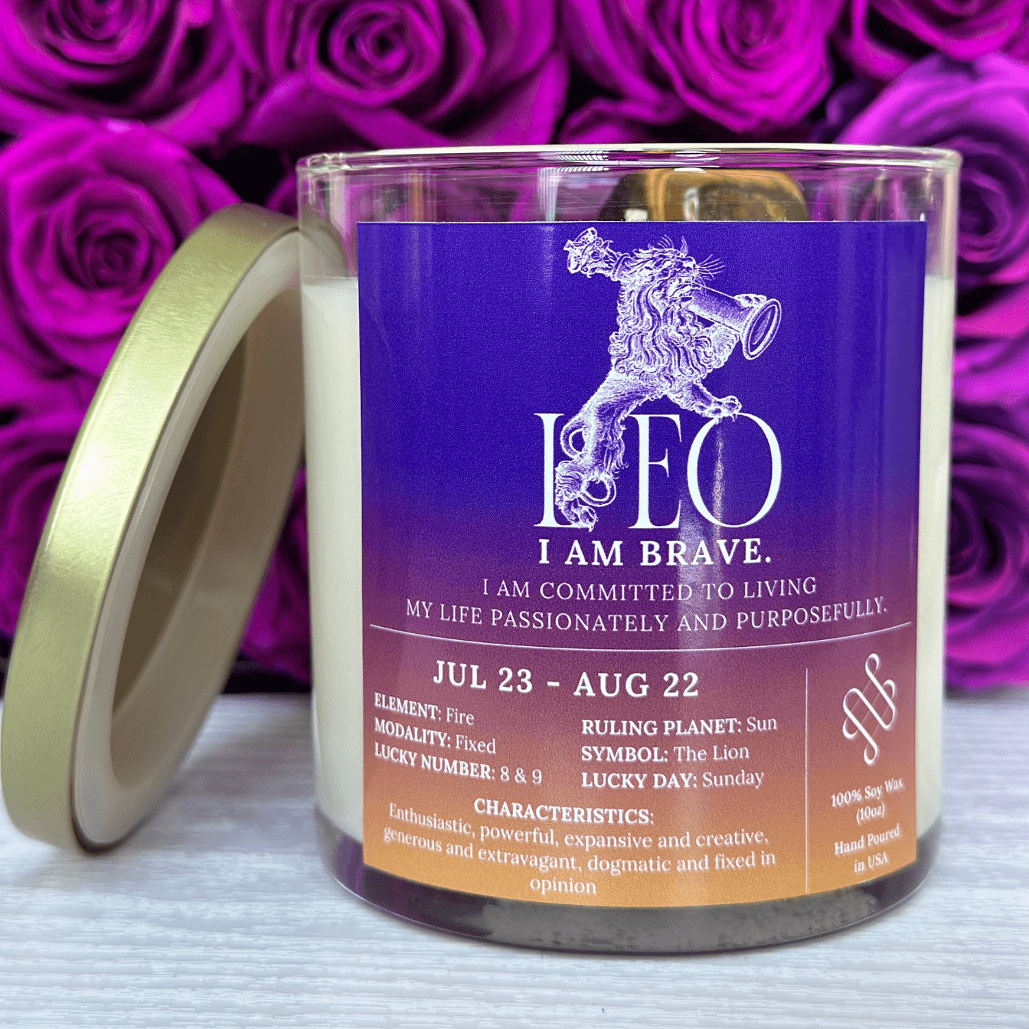 leo zodiac candle