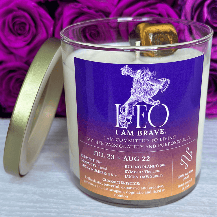 leo zodiac candle