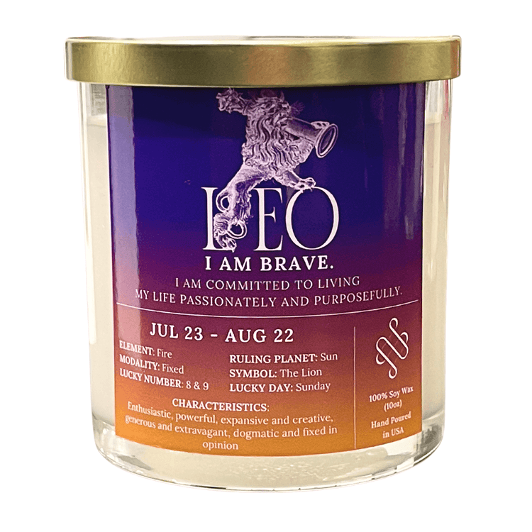 leo zodiac candle