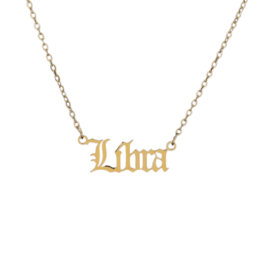 Zodiac 'Old English Style' Necklace - Soulology.Club