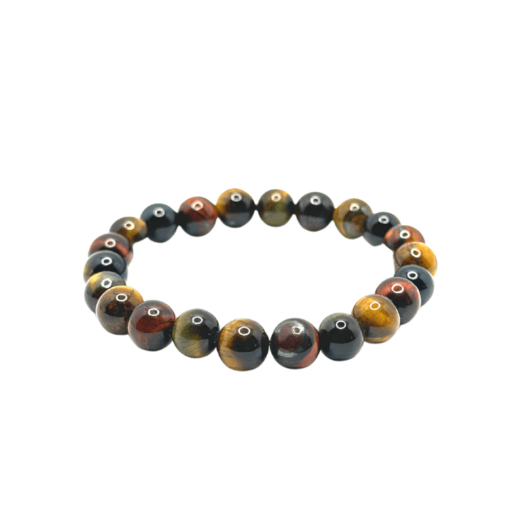 Tri-Color Tiger's Eye Crystal Bracelet - Protection | Good Luck | Confidence