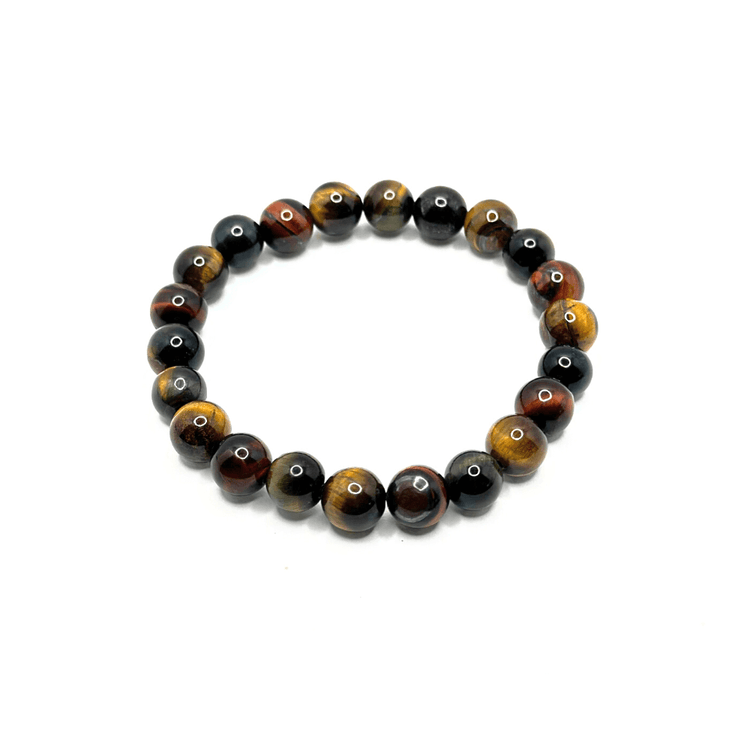 Tri-Color Tiger's Eye Crystal Bracelet - Protection | Good Luck | Confidence