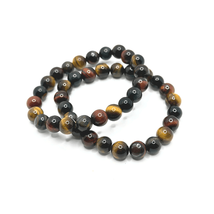 Tri-Color Tiger's Eye Crystal Bracelet - Protection | Good Luck | Confidence