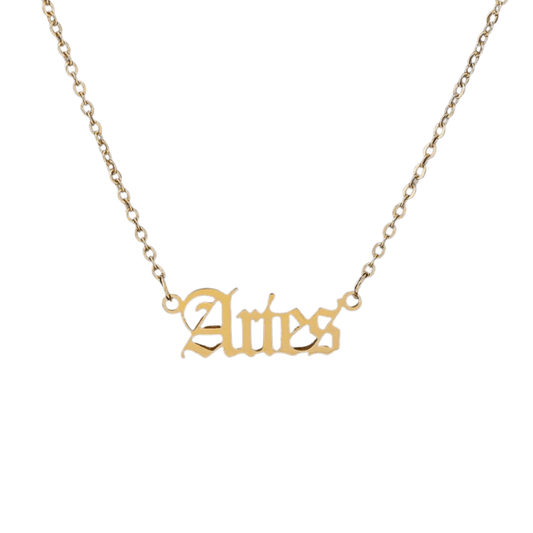Zodiac 'Old English Style' Necklace - Soulology.Club