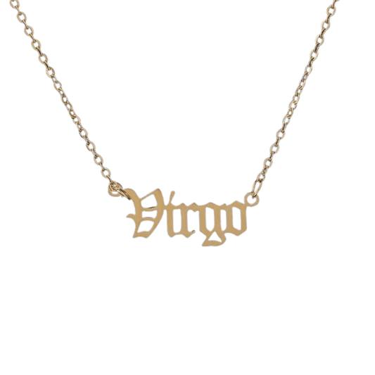 Zodiac 'Old English Style' Necklace - Soulology.Club