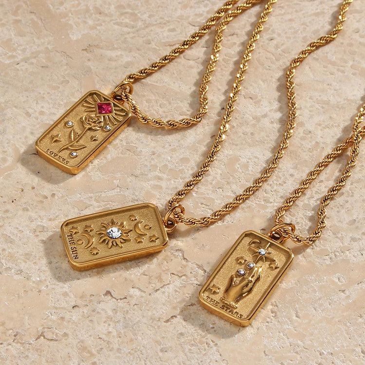 Tarot card necklace