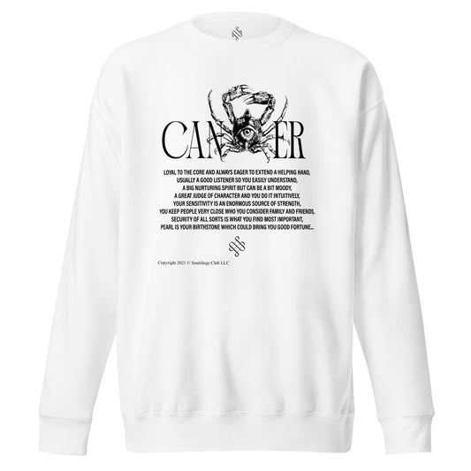 White Cancer Unisex Zodiac Sweatshirt