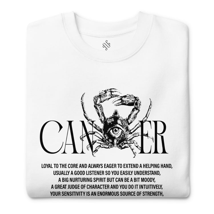 White Cancer Unisex Zodiac Sweatshirt