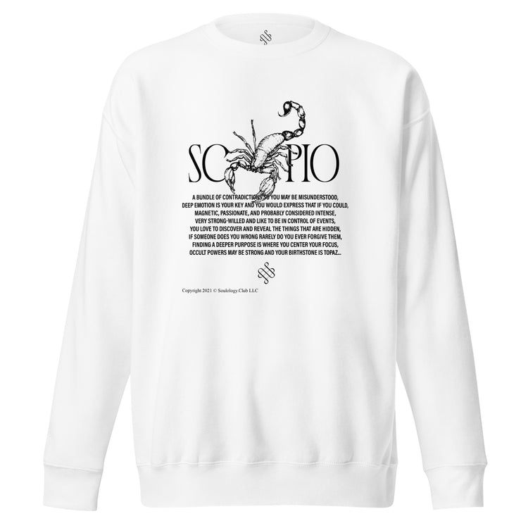 White Scorpio Unisex Premium Sweatshirt