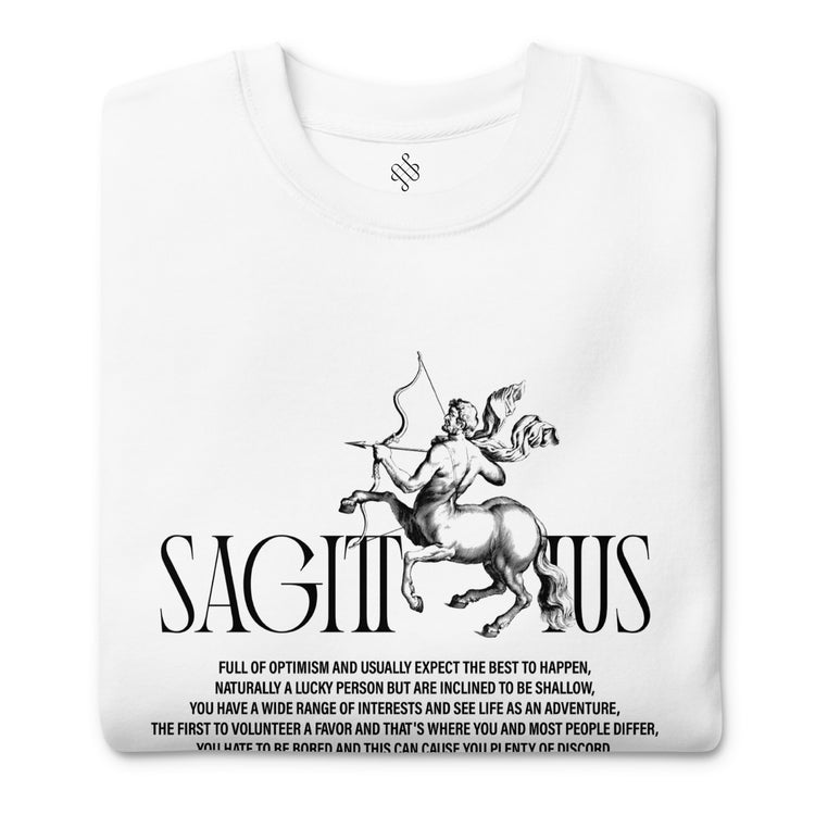 White Sagittarius Unisex Zodiac Sweatshirt