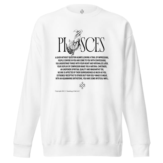White Pisces Unisex Zodiac Sweatshirt